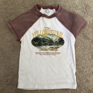 Kids Yellowstone Graphic Tee - White and Brown